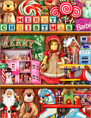Santa's Toy Shop - painted in mixed media in 2021 by Michael Fishel