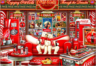 Coca-Cola-Decades - painted in mixed media in 2018 by Michael Fishel