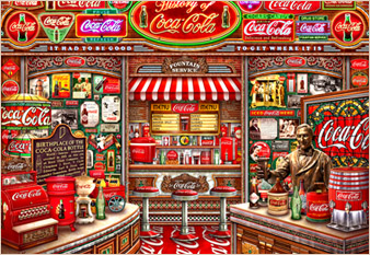 Coca-Cola History - painted in mixed media in 2018 by Michael Fishel
