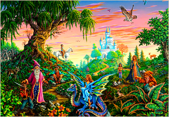 Enchanted Encounter - oil on canvas painted in 1980 by Michael Fishel