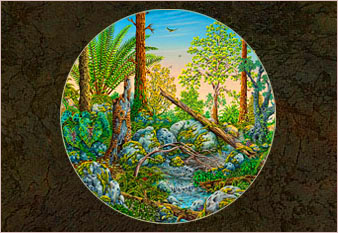 Hollow Tree Creek - oil on canvas painted in 1979 by Michael Fishel