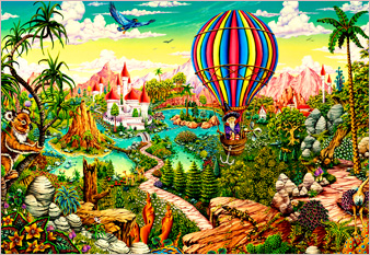 Hot Air Hero - oil on canvas painted in 1974 by Michael Fishel