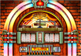 Wurlitzer Jukebox - painted in mixed media in 2018 by Michael Fishel