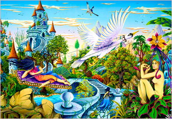 Magic Carpet Ride - oil on canvas painted in 1976 by Michael Fishel