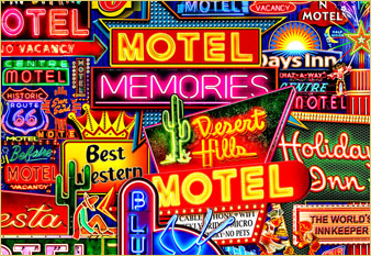 Motel Memories-painted in mixed media in 2025 by Michael Fishel