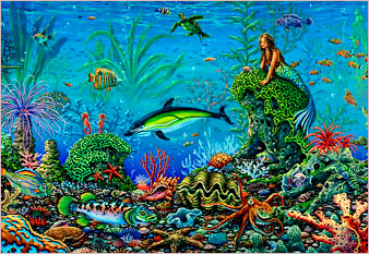 Octopus Garden - oil on canvas painted in 1978 by Michael Fishel