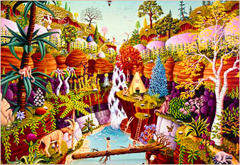 Far Away Hills - oil on canvas painted in 1975 by Michael Fishel