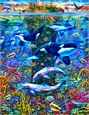 THE LIVING SEAS - painted in mixed media in 2023 by Michael Fishel