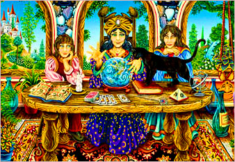 The Fortune Teller - oil on canvas painted in 1976 by Michael Fishel