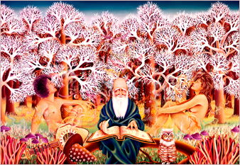The Magician - oil on canvas painted in 1974 by Michael Fishel