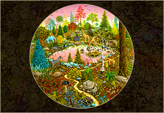 The Waterhole - oil on canvas painted in 1973 by Michael Fishel