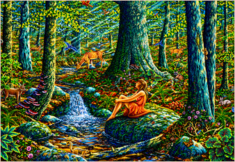 Woodland Harmony - oil on canvas painted in 1978 by Michael Fishel