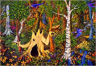 Whisper Wood - oil on canvas painted in 1974 by Michael Fishel