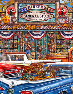 Parker's Pickup's - painted in mixed media in 2018 by Michael Fishel