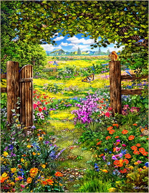 Peaceful Pathway - painted in mixed media in 2025 by Michael Fishel
